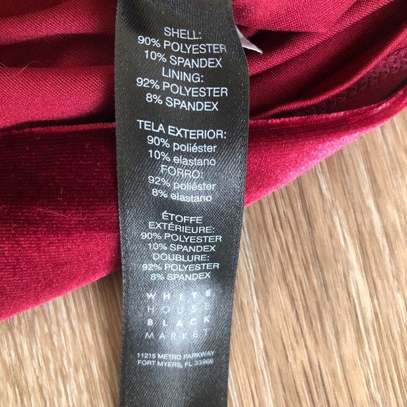 White House Black Market Burgundy Velvet Off The Shoulder Blouse $89 Small - Picture 8 of 12